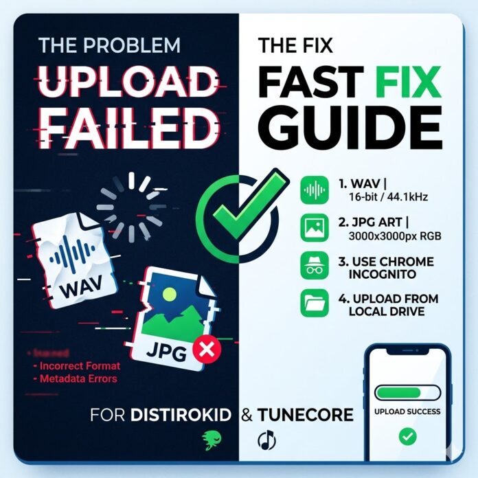 Fix DistroKid TuneCore upload errors