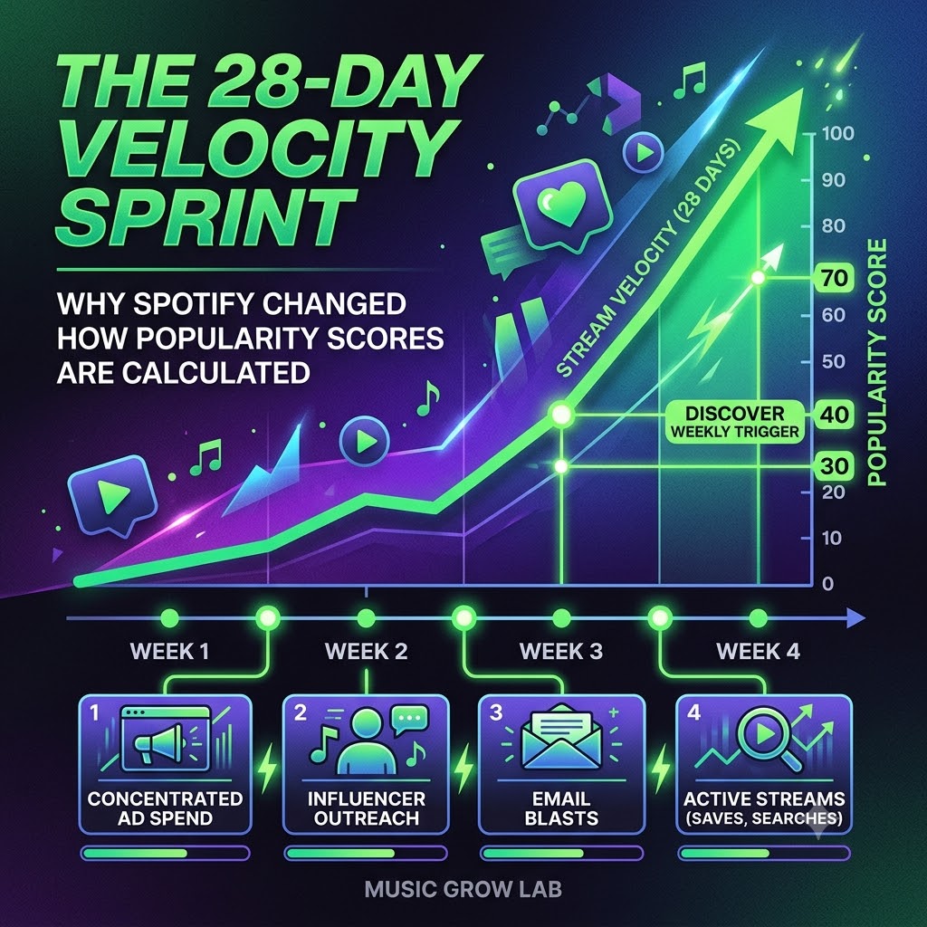Spotify Popularity Spotify Popularity Score Changes: The 28-Day Velocity Sprint