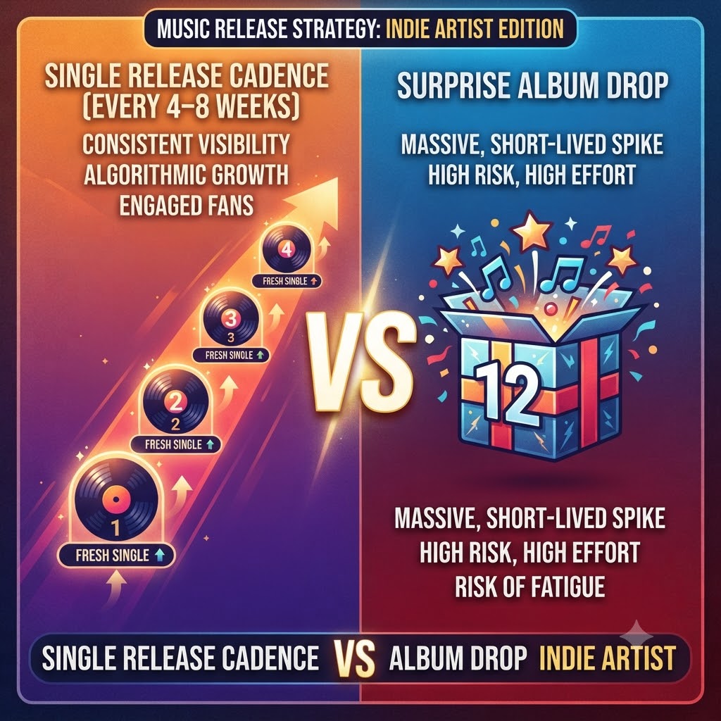 Single Release Cadence vs. Album Drop for Indie Artists